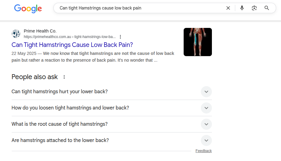 Can tight Hamstrings cause low back pain google result can hamstrings cause low back pain